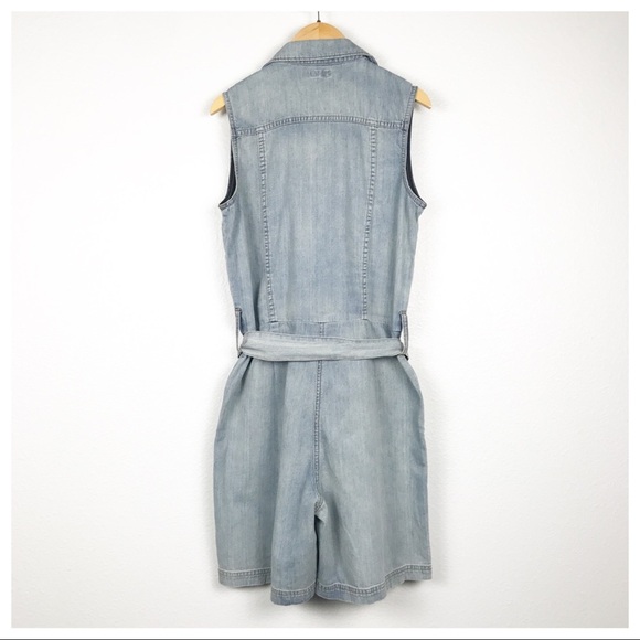 NWT Faherty Cotton & Hemp Nonstretch Denim Utility Romper Size XS - Picture 3 of 10